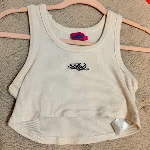 White Cropped Tank Top